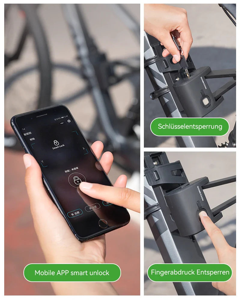 Fahrrad  Fingerabdruck Faltschloss USB-Aufladung