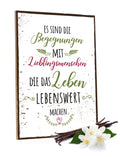 Holzschild Es sind die Begegnungen mit Lieblingsmenschen