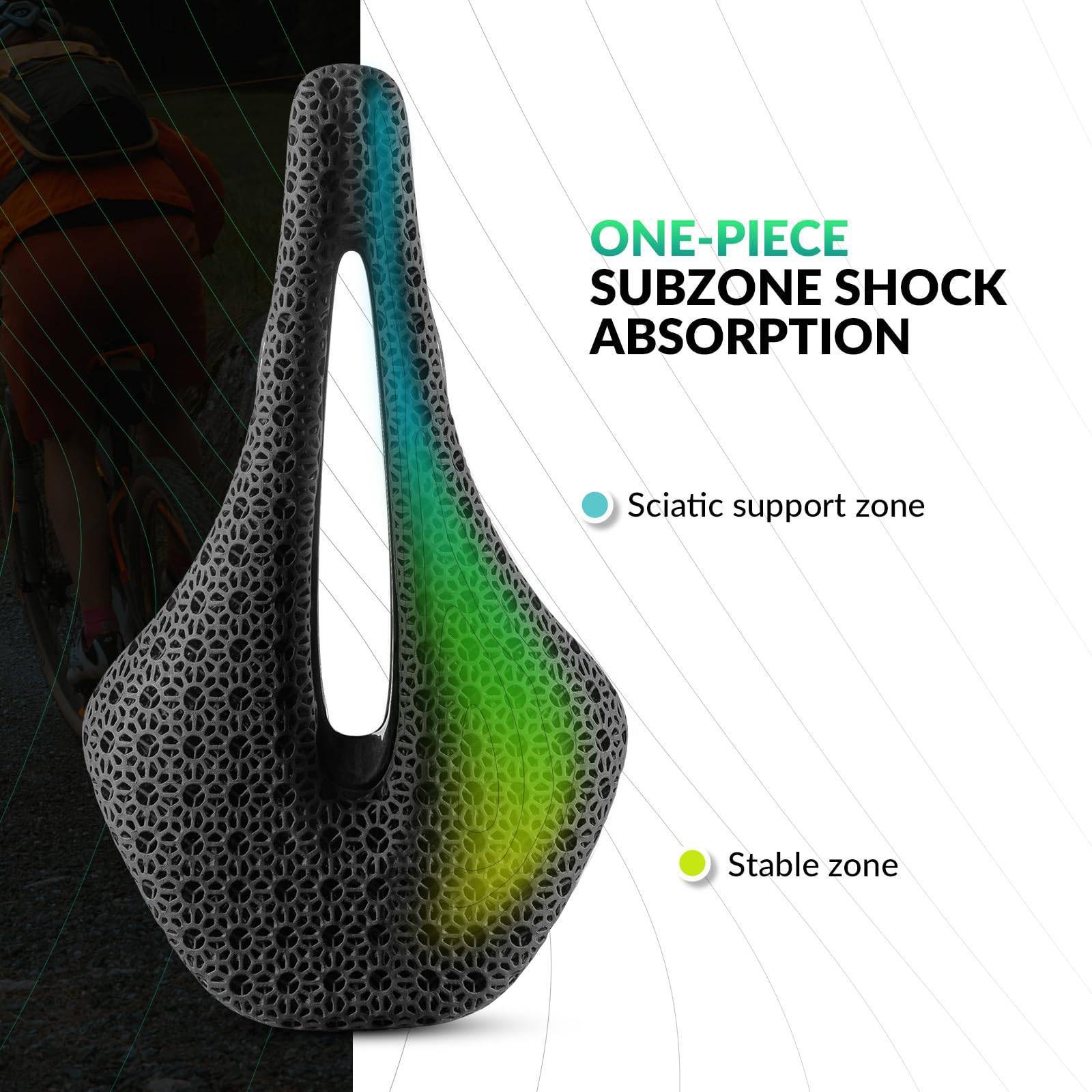 ROCKBROS 3D Druck Carbon Rennradsattel Ultraleicht Stoßdämpfender Ergonomischer