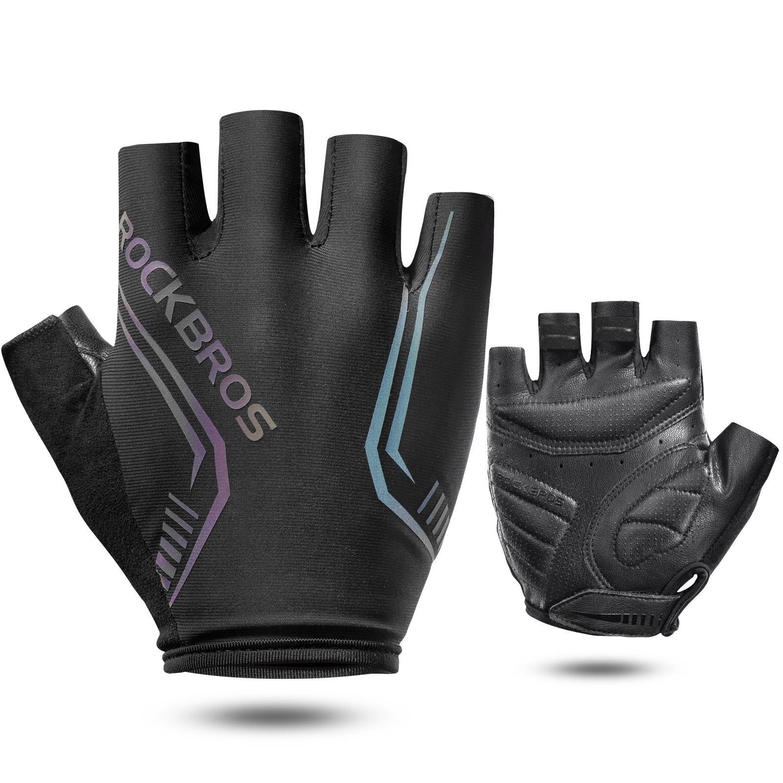 ROCKBROS Bunte reflektierende Kurzfingerhandschuhe