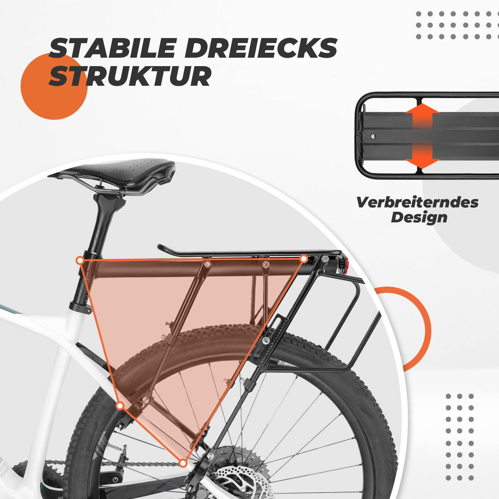 ROCKBROS Fahrrad Gepäckträger Verstellbar mit Schnellspanner Reflektor
