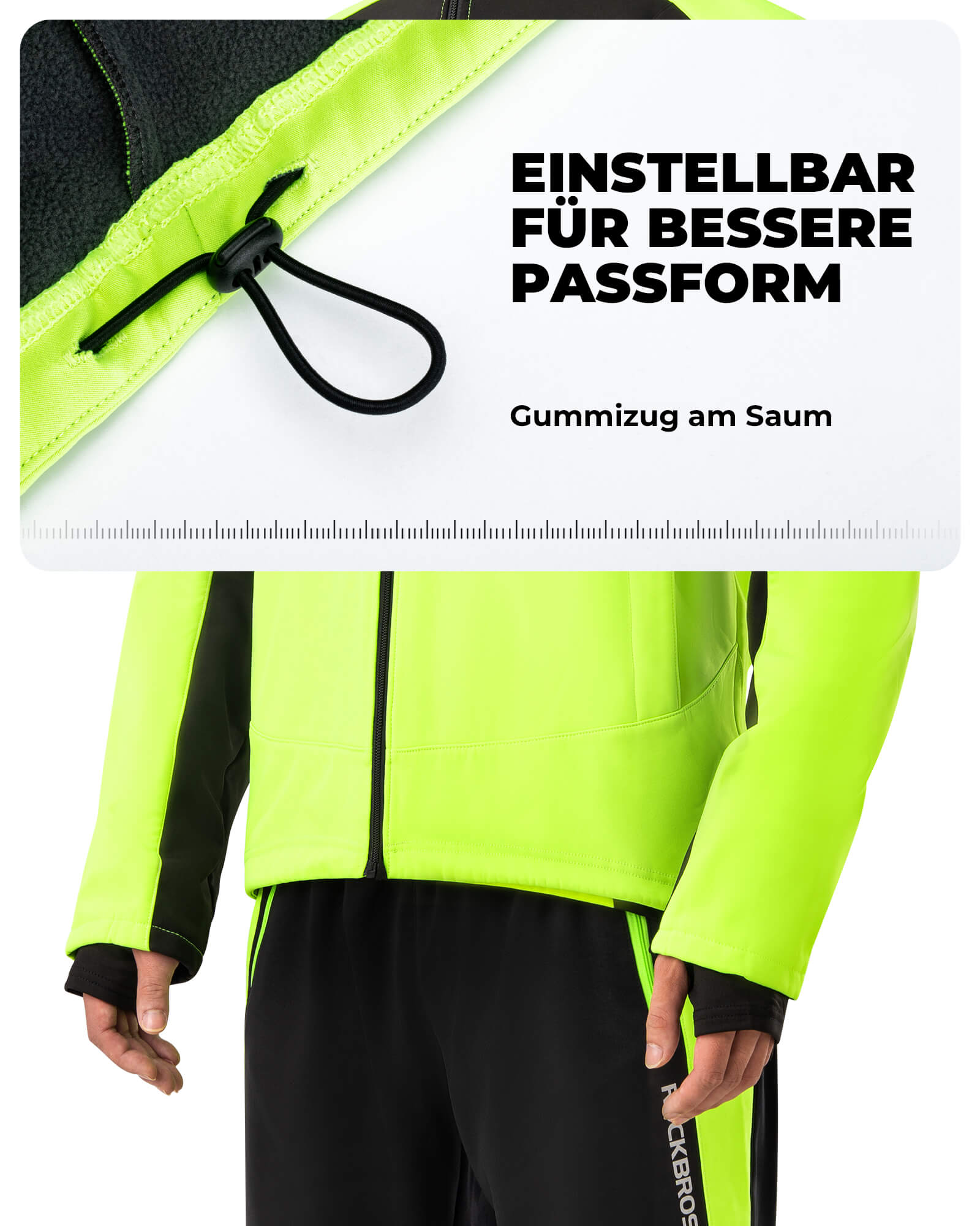 ROCKBROS Fahrrad Jacke & Hose Winter Fahrradanzug Leuchtendes Grün