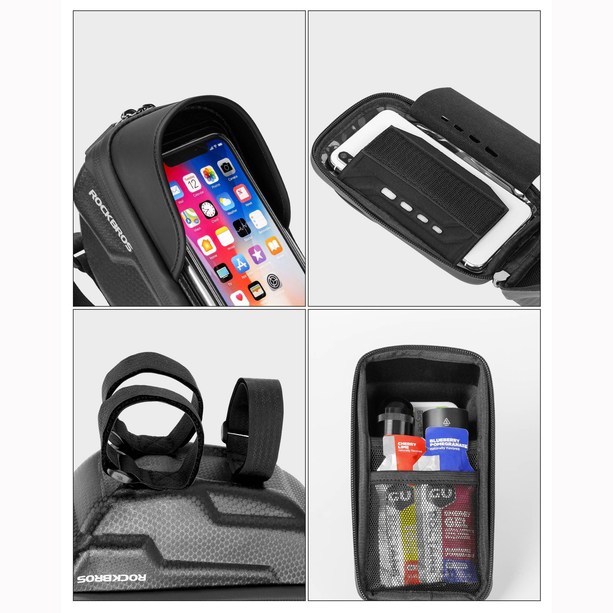 ROCKBROS Fahrrad Lenkertasche Handyhalterung mit TPU Touchscreen
