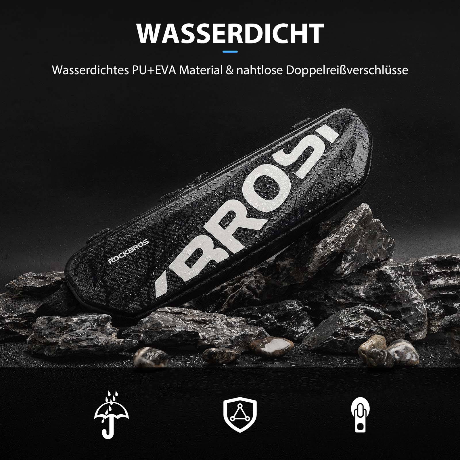 ROCKBROS Fahrrad Rahmentasche Wasserdicht Oberrohr Tasche 4.5L Schwarz