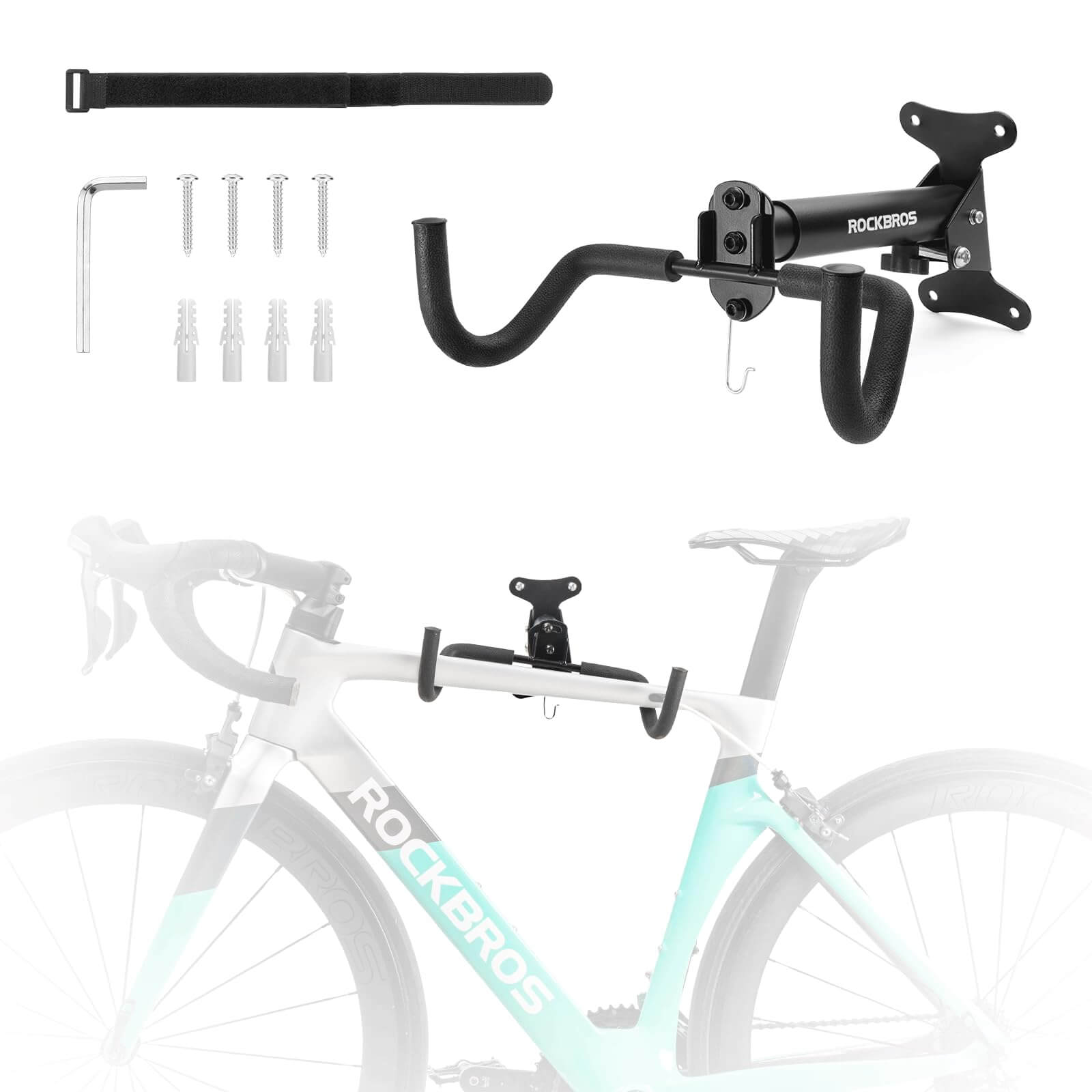 ROCKBROS Fahrrad Wandhalterung Robust Fahrradhalter Verstellbar 15kg