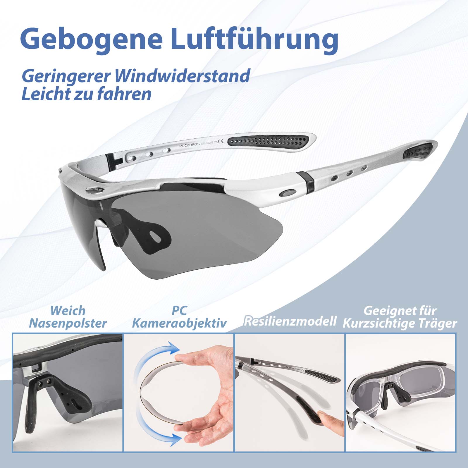 Adaptive Selbsttönende Sportsonnenbrille (UV400)