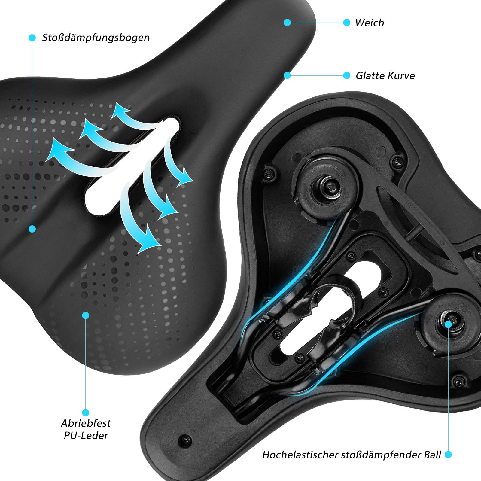 ROCKBROS Fahrradsattel aus Atmungsaktiv hohler Memory Foam