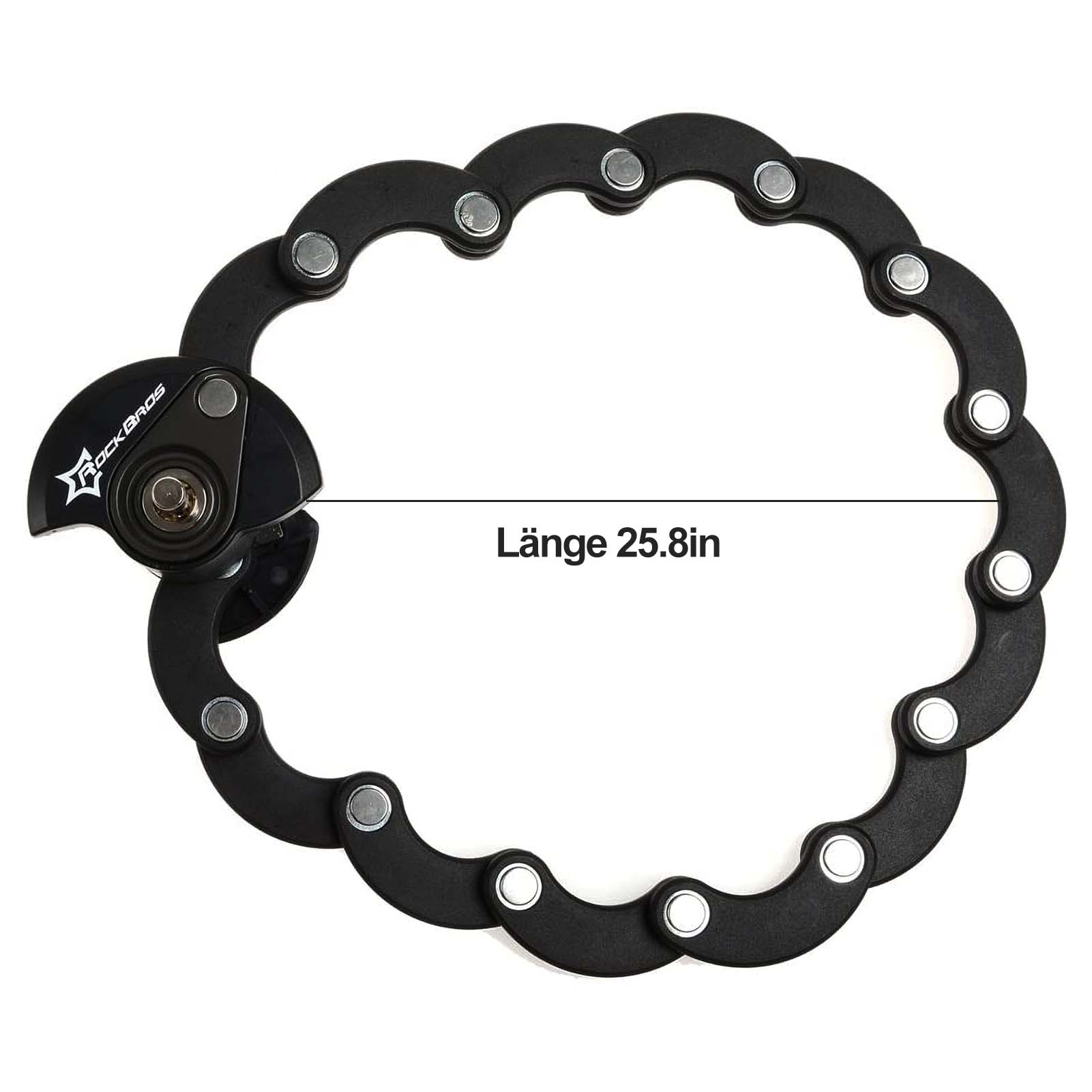 ROCKBROS Fahrradschloss Faltschloss 70 cm Lang Schwarz