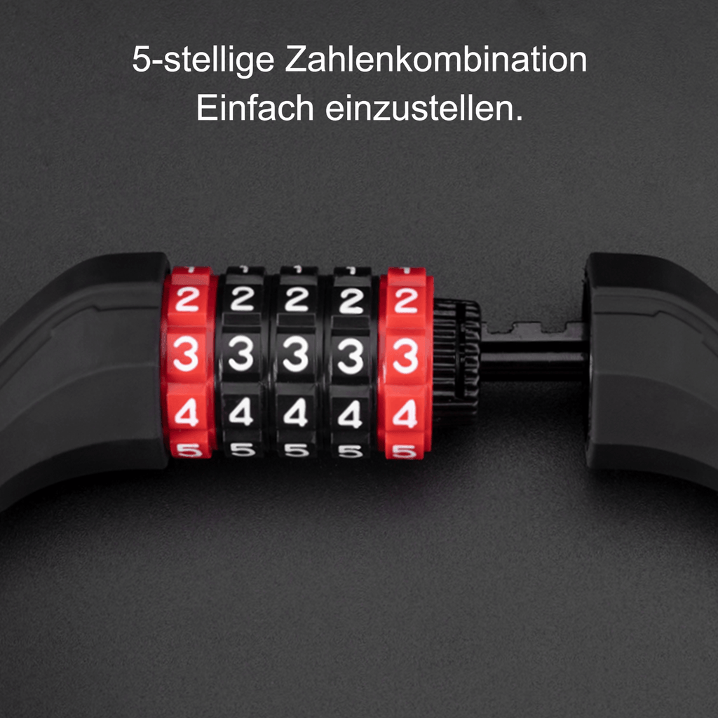 ROCKBROS Fahrradschloss mit 5-stelligem Zahlencode aus PVC und Stahl