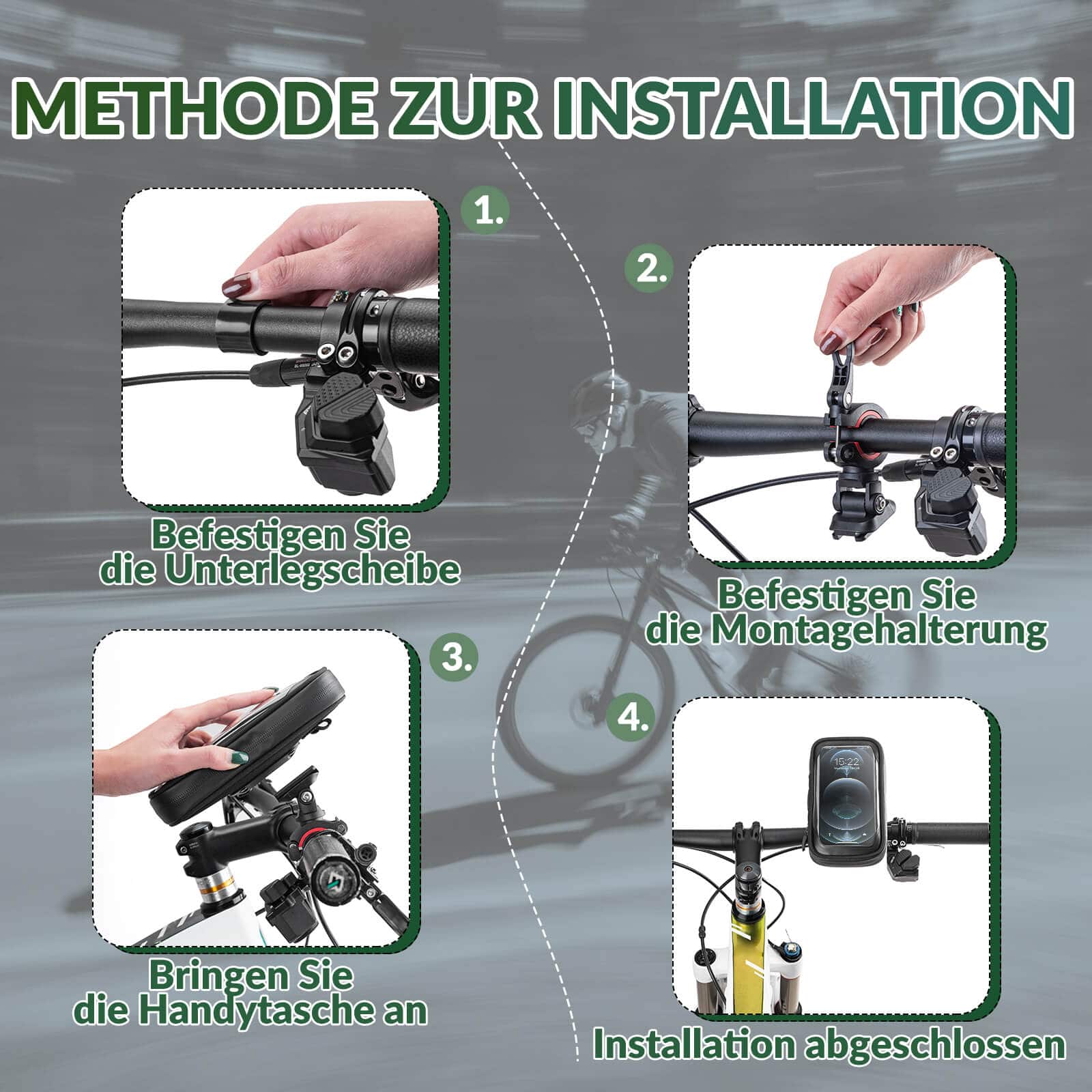 ROCKBROS Fahrradtasche Wasserdicht Handytasche Drehbar für Handy 4.7-6 Zoll