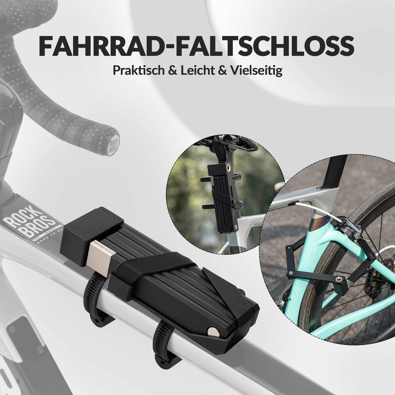 ROCKBROS Faltschloss Fahrradschloss mit Halterung