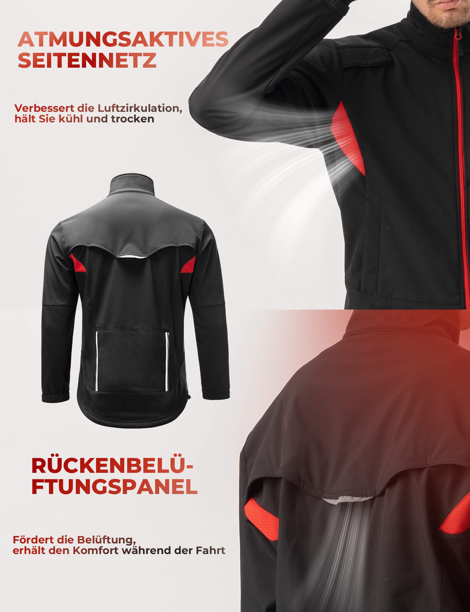 ROCKBROS Winter Jacke Herren Windschutz