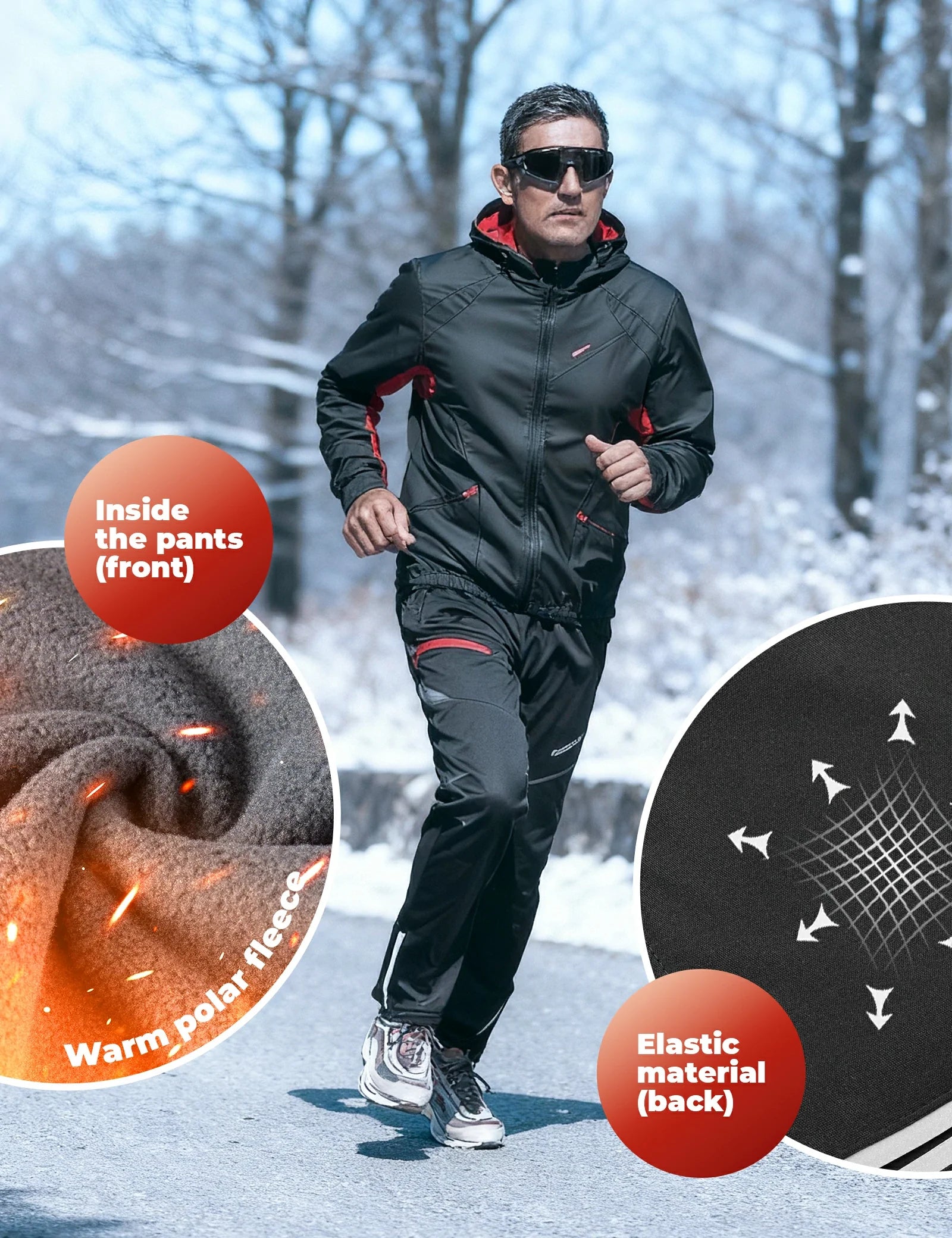 ROCKBROS Winter Jacke / Hose Herren Windschutz Radsportanzug