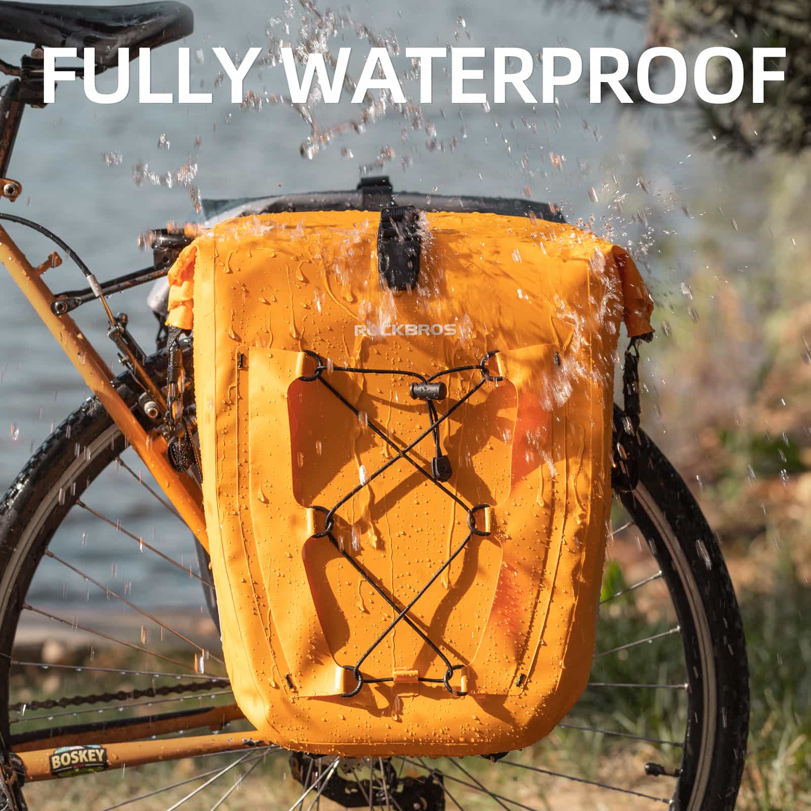ROCKBROS Gepäckträgertasche 25L-32L 100 % wasserdicht mit Tragegriff