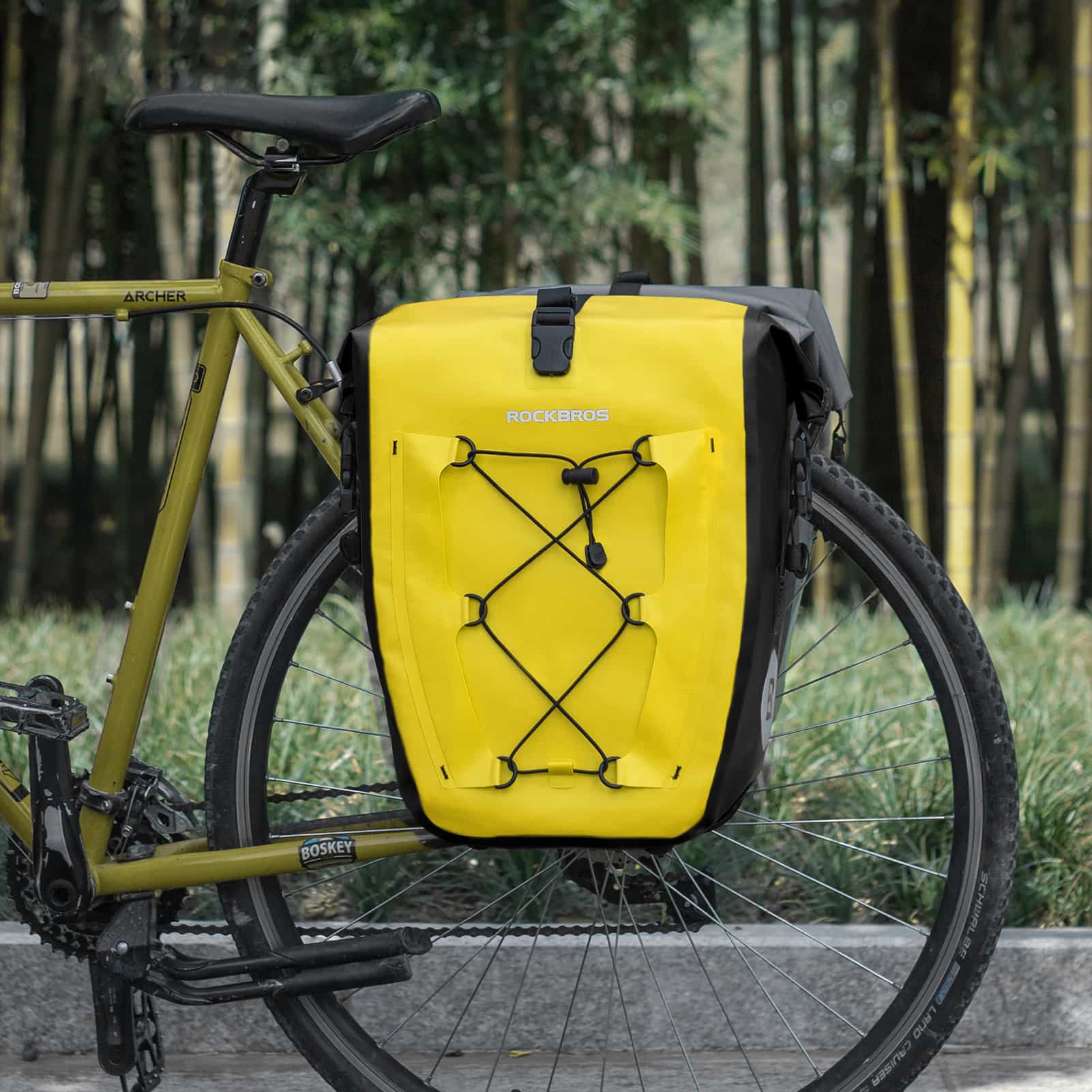ROCKBROS Gepäckträgertasche 25L-32L 100 % wasserdicht mit Tragegriff