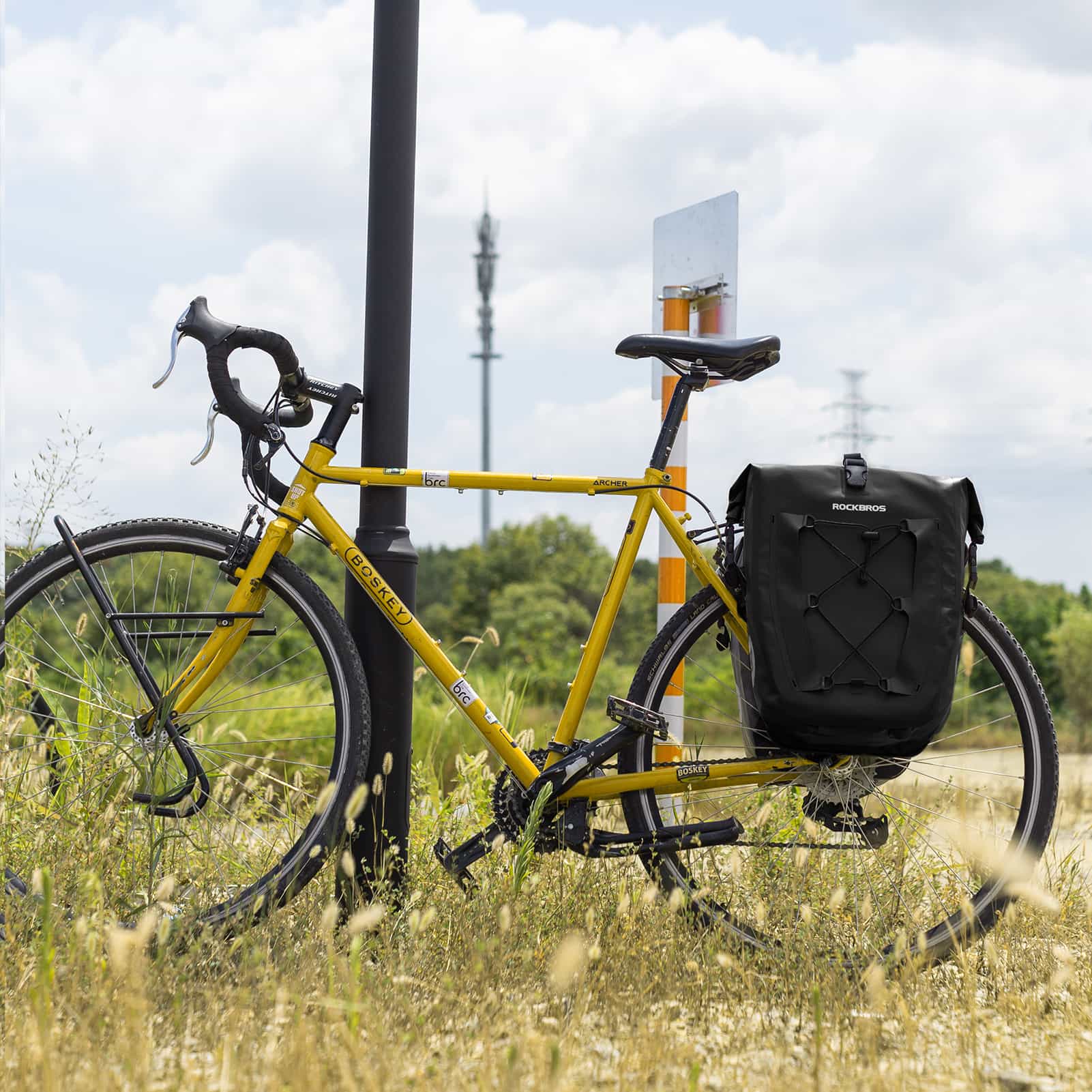ROCKBROS Gepäckträgertasche 25L-32L 100 % wasserdicht mit Tragegriff