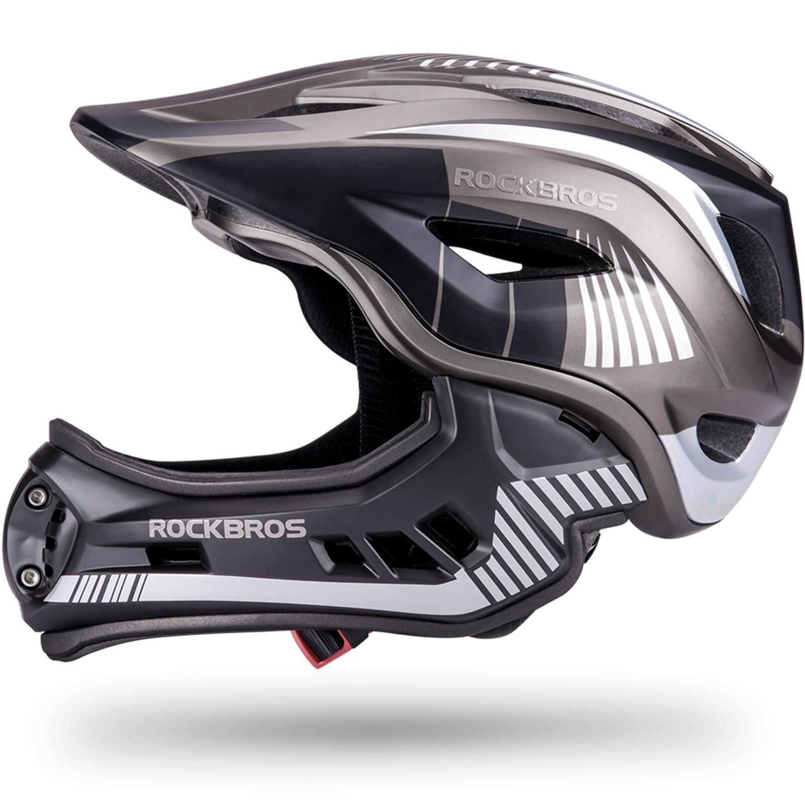 ROCKBROS Kinder helm Integriert Fahrradhelm mit Abnehmbarem Kinnschutz