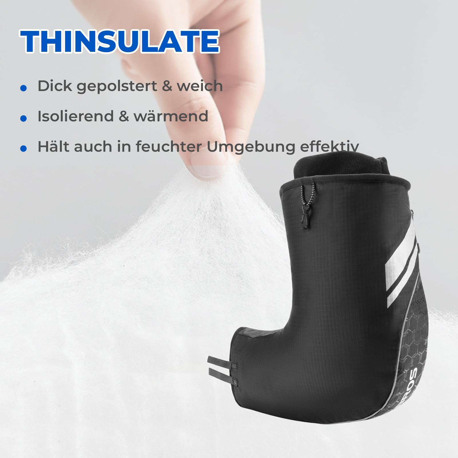 ROCKBROS Lenkerstulpen Lenker Gefüttert Abdichtung Handschuhe Schwarz