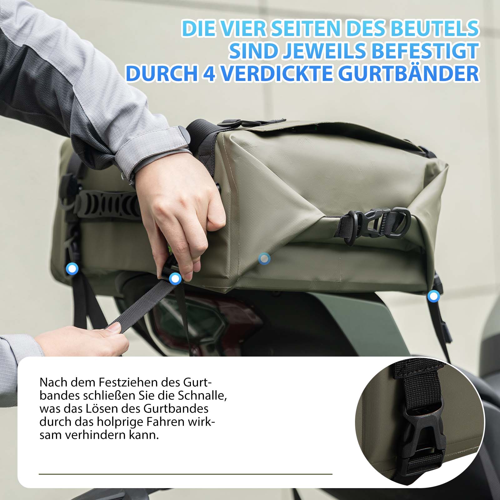 ROCKBROS Motorrad Hecktasche 100% Wasserdichte Motorrad Gepäcktasche ca.30L