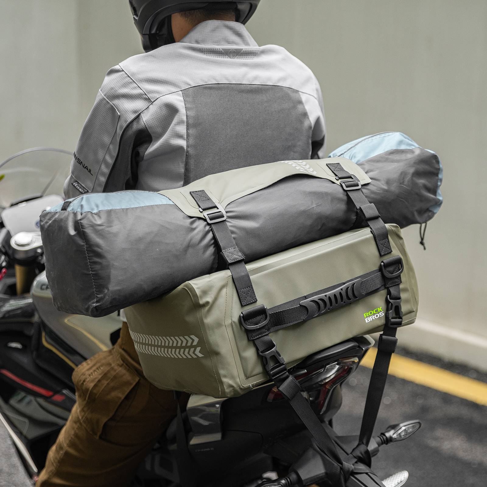 ROCKBROS Motorrad Hecktasche 100% Wasserdichte Motorrad Gepäcktasche ca.30L