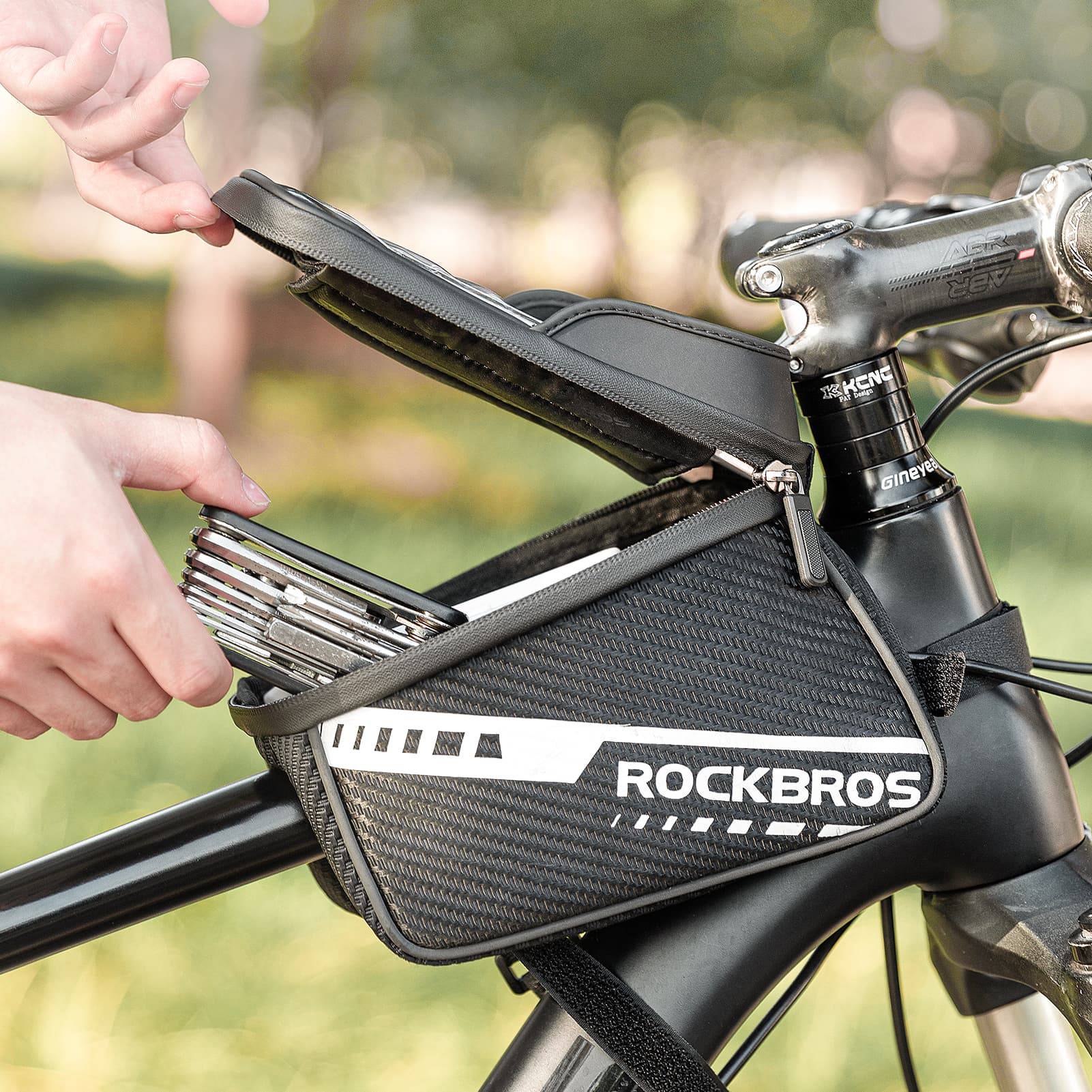 ROCKBROS  Oberrohrtasche mit TPU-Touchscreen Seitentaschen-Design 1L