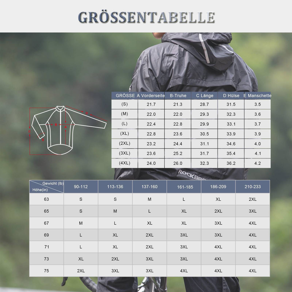 ROCKBROS Radsport Regenjacke Herren Wasserabweisend Leicht Fahrradjacke