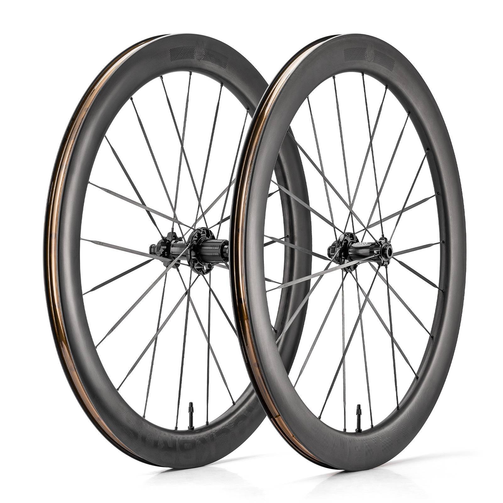 ROCKBROS T700 Carbon Laufradsatz 55mm Scheibenbremse Steckachse Laufrad Set für Rennrad Inklusive Vakuum-Reifenkissen