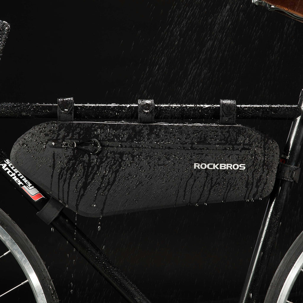 ROCKBROS 4L Wasserabweisend Rahmentasche Dreiecktasche Schwarz