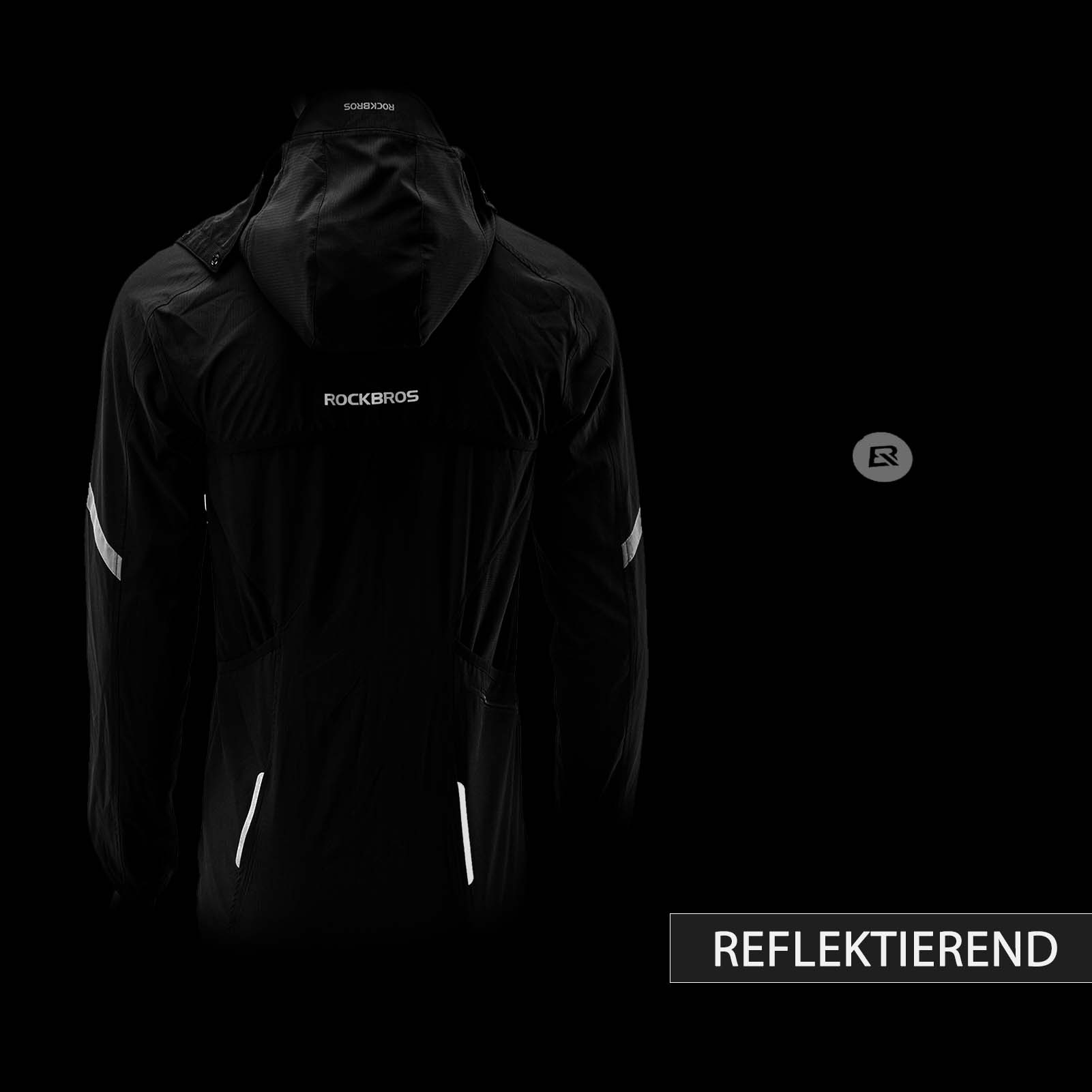 ROCKBROS Winddichte Fahrrad Jacke mit abnehmbarem Ärmel Softshelljacke