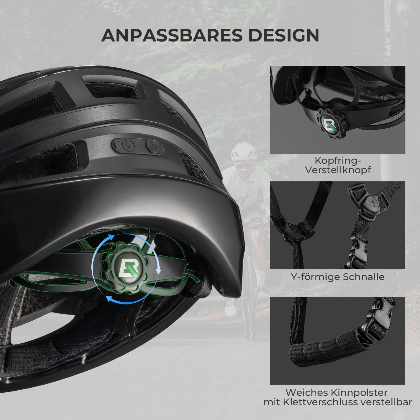 Fernsteuerbarer Smart Fahrradhelm mit Licht