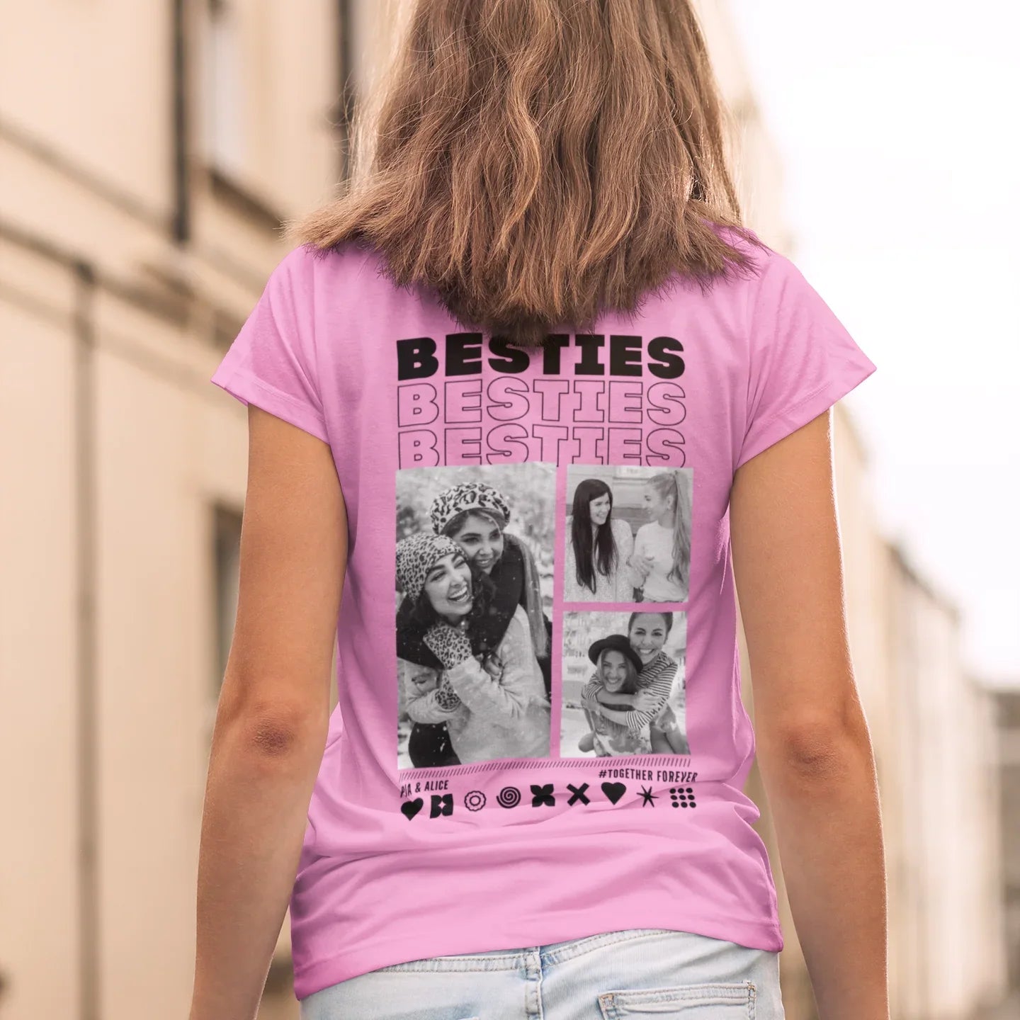 BESTIES T-Shirt mit Euren Fotos personalisiert