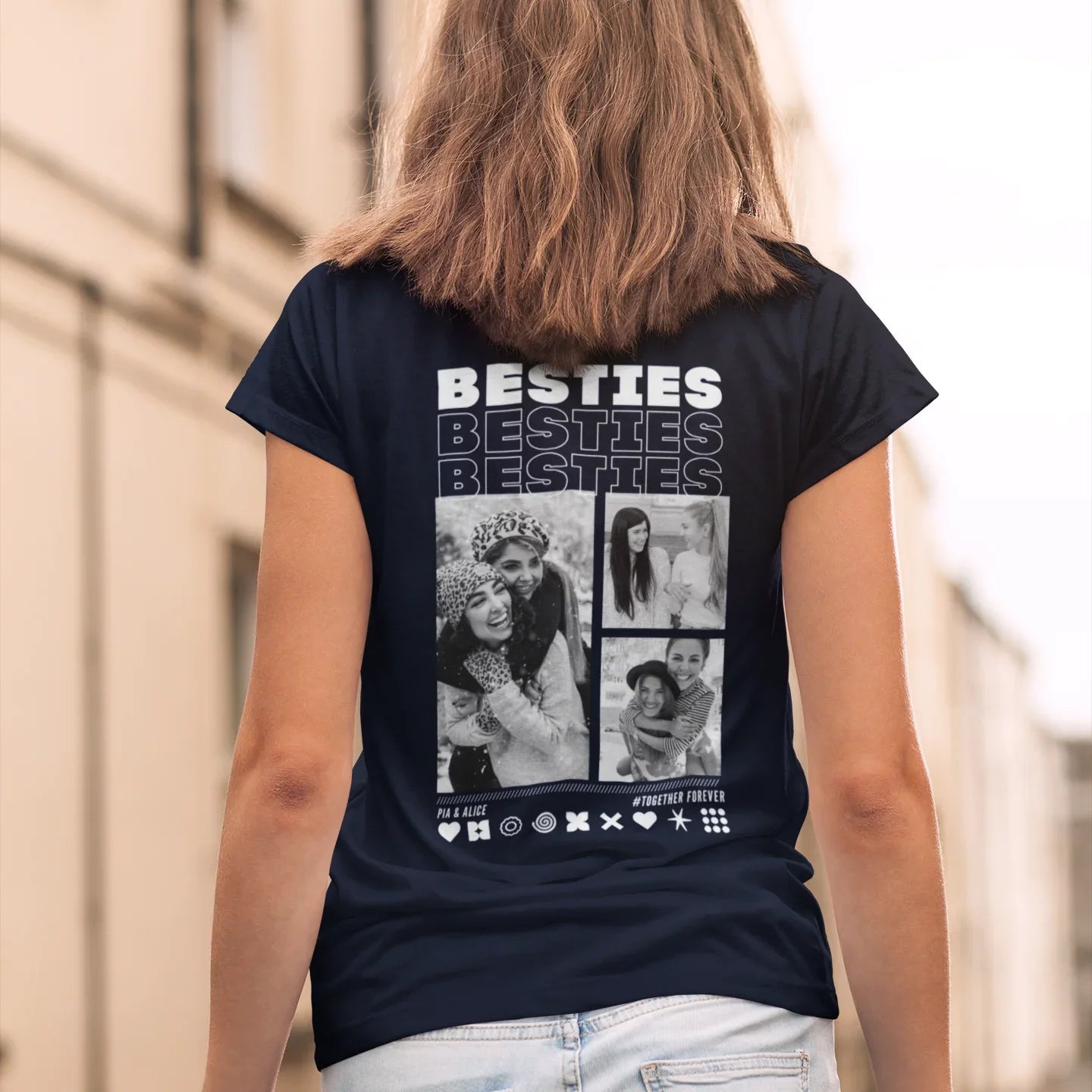 BESTIES T-Shirt mit Euren Fotos personalisiert