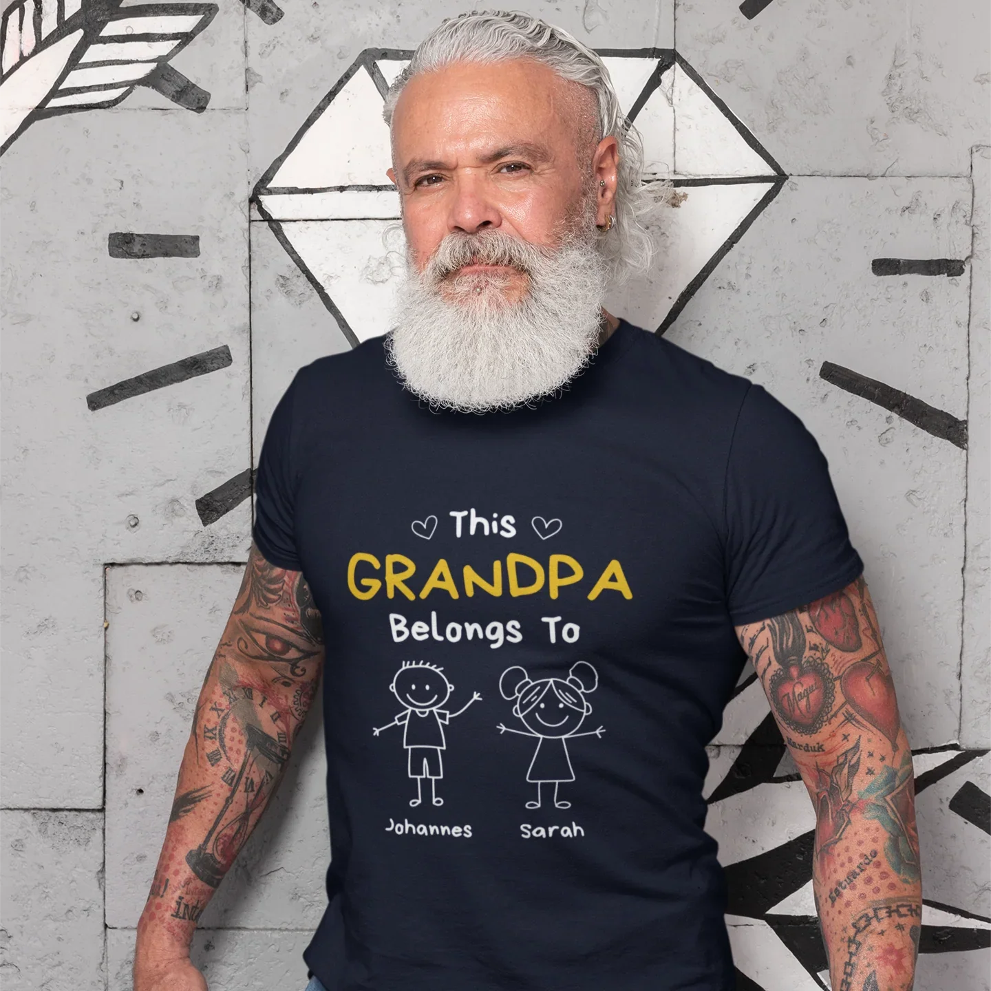 PAPA T-Shirt THIS DAD BELONGS TO personalisiert