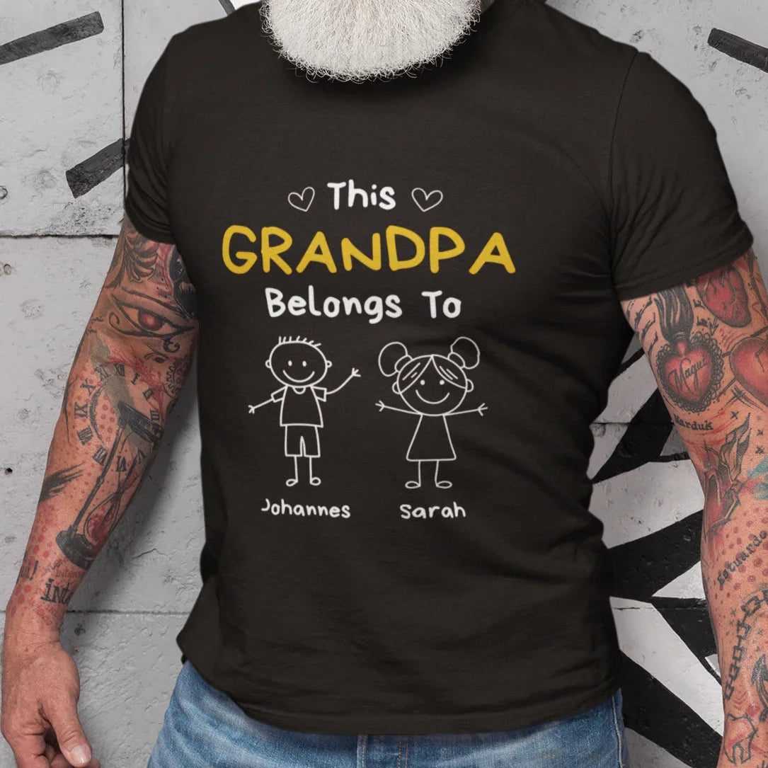 PAPA T-Shirt THIS DAD BELONGS TO personalisiert
