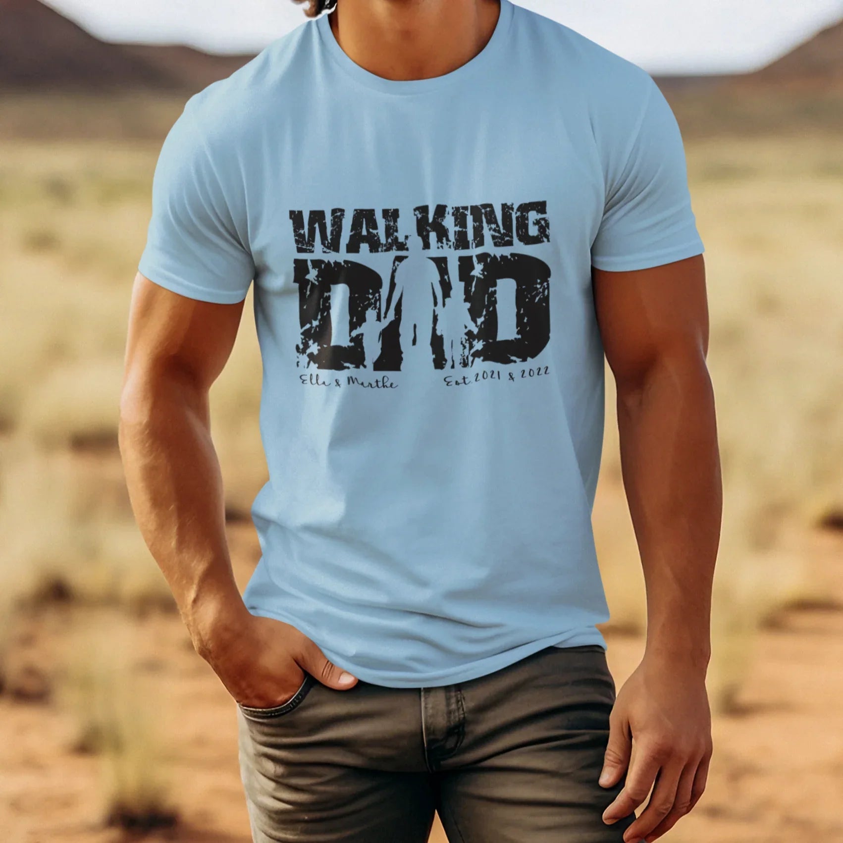 PAPA T-Shirt WALKING DAD personalisiert